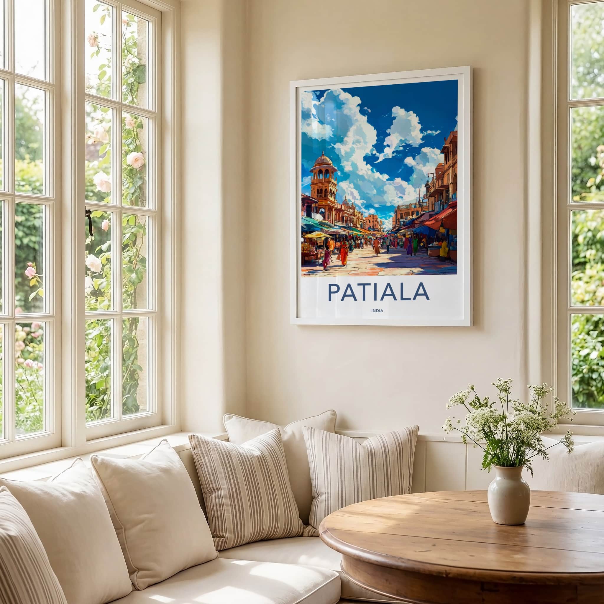 Patiala Poster - India Travel Art - Punjab Vibrant Market Scene Wall Decor