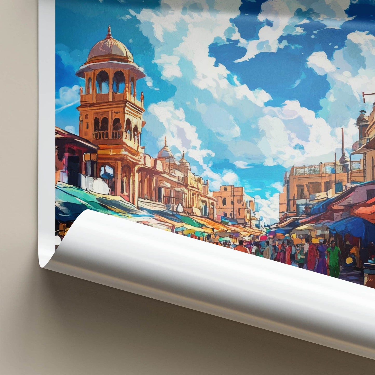 Patiala Poster - India Travel Art - Punjab Vibrant Market Scene Wall Decor