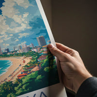 Pattaya Poster - Thailand Travel Art - Coastal City Scene Home Decor