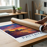 Pattaya Poster - Thailand Travel Art - Vibrant Beach Sunset Home Decor