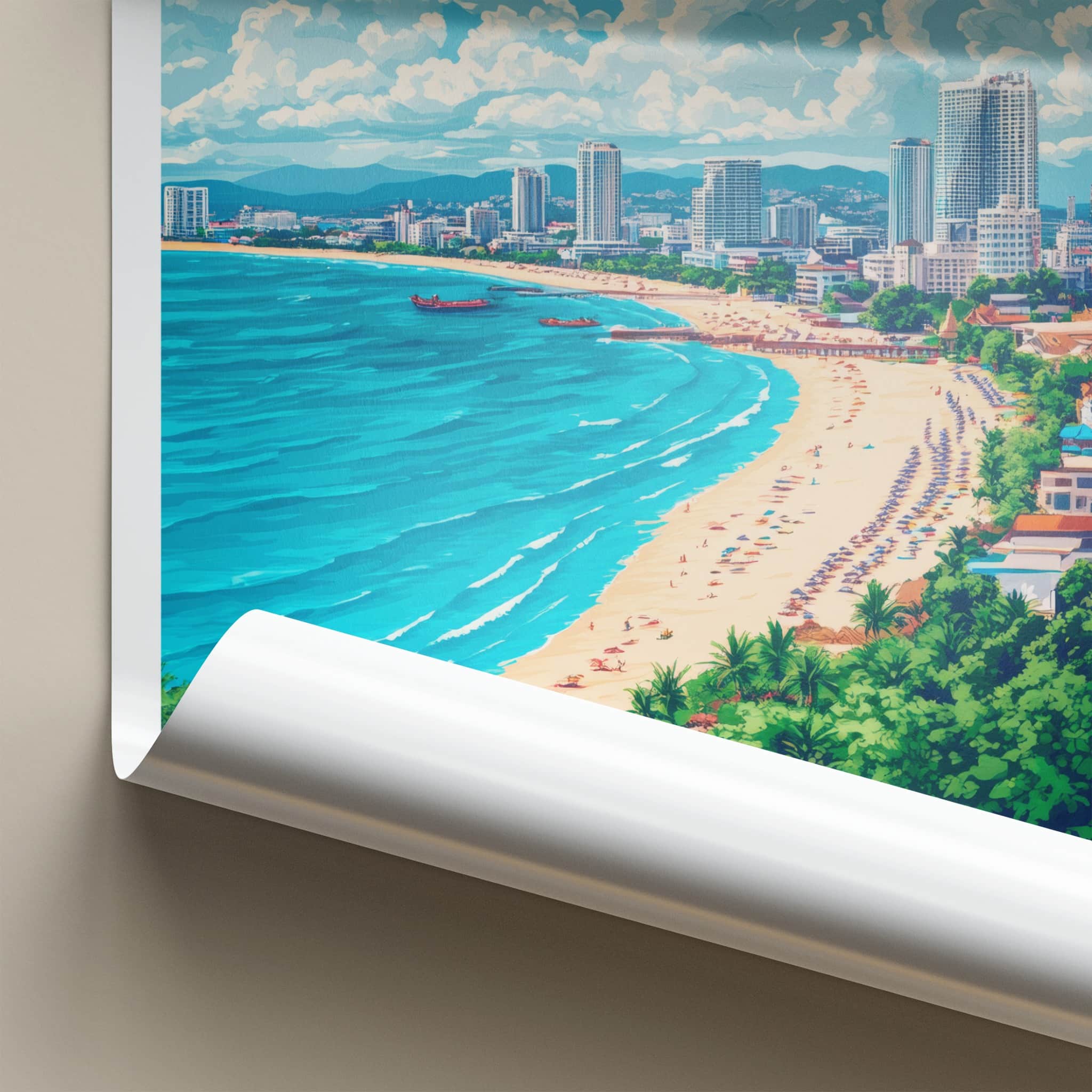 Pattaya Poster - Thailand Travel Art - Vibrant Coastal City Home Decor