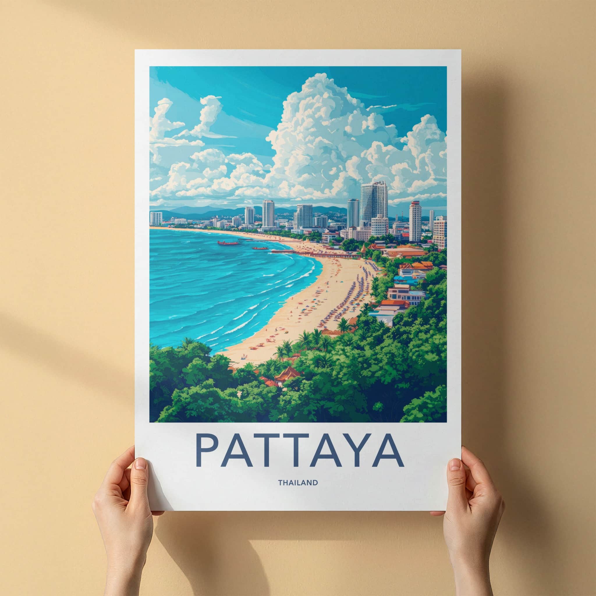 Pattaya Poster - Thailand Travel Art - Vibrant Coastal City Home Decor