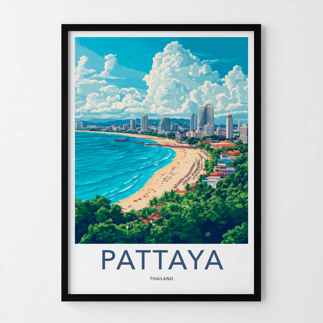 Pattaya Poster - Thailand Travel Art - Vibrant Coastal City Home Decor