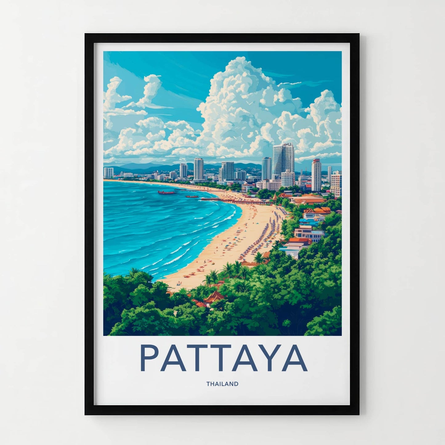 Pattaya Poster - Thailand Travel Art - Vibrant Coastal City Home Decor