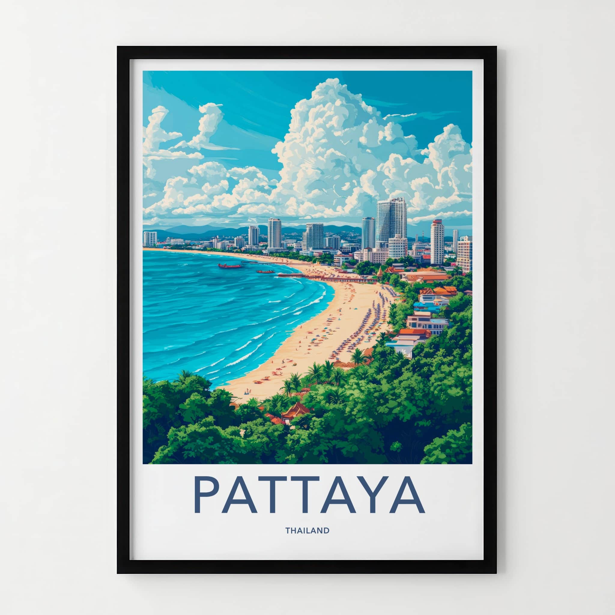 Pattaya Poster - Thailand Travel Art - Vibrant Coastal City Home Decor