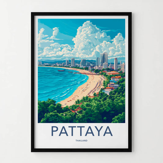 Pattaya Poster - Thailand Travel Art - Vibrant Coastal City Home Decor