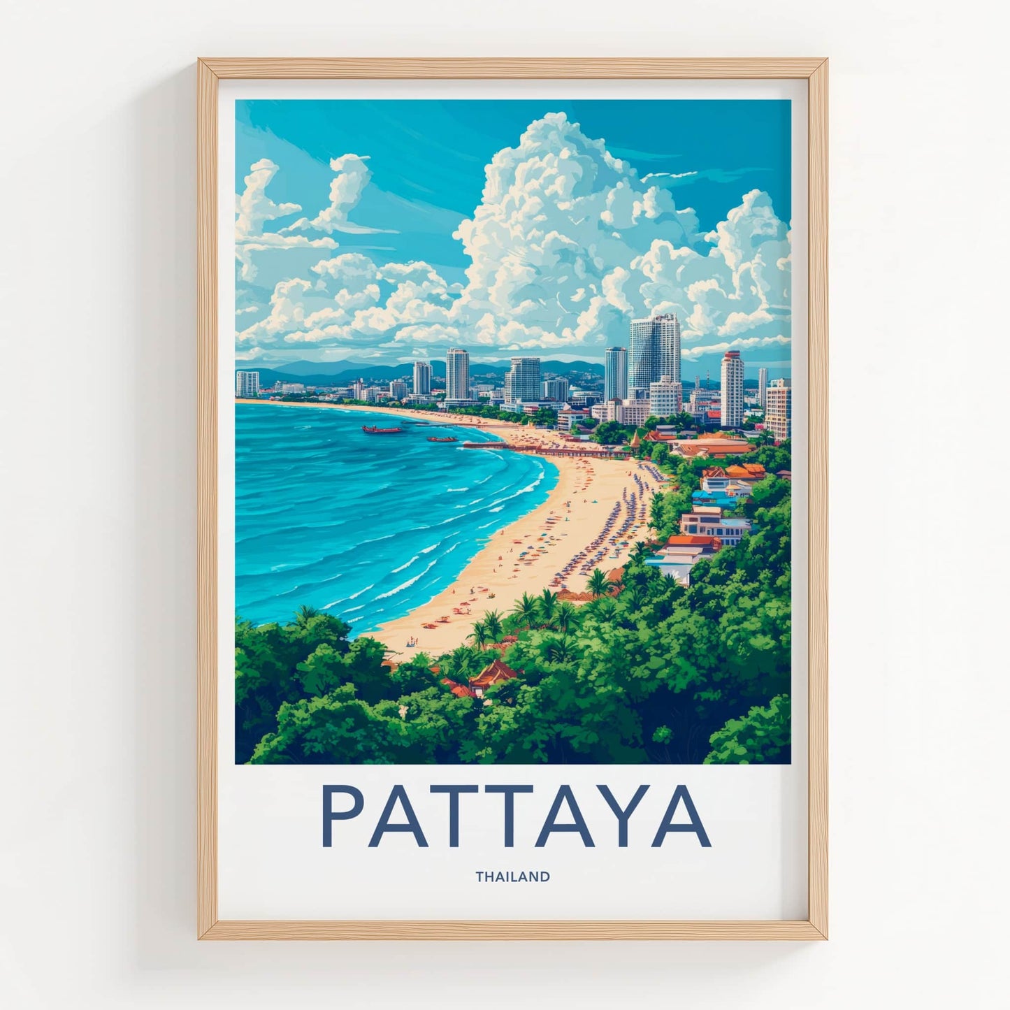 Pattaya Poster - Thailand Travel Art - Vibrant Coastal City Home Decor