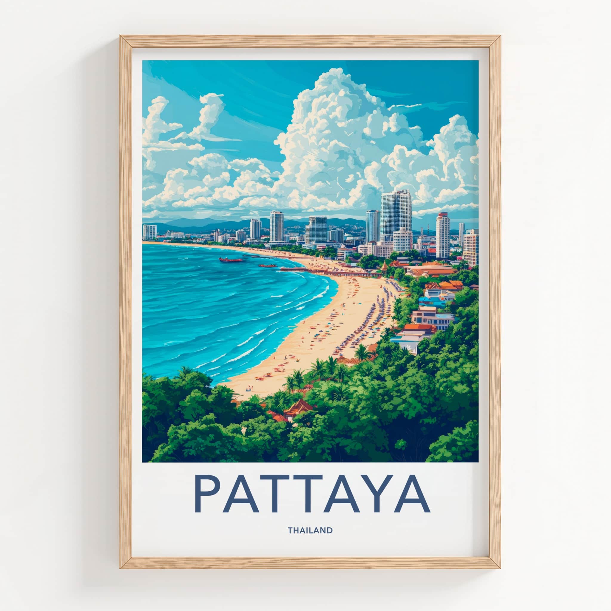 Pattaya Poster - Thailand Travel Art - Vibrant Coastal City Home Decor