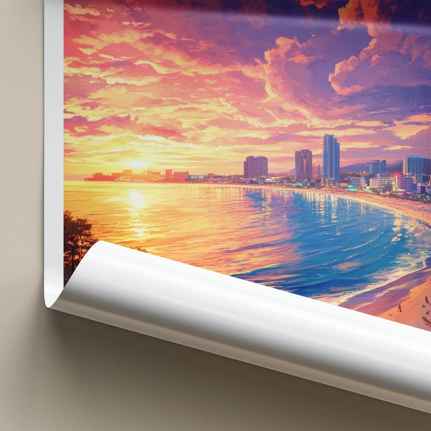 Pattaya Poster - Thailand Travel Art - Vibrant Coastal Sunset Wall Decor
