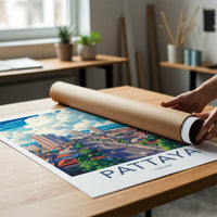 Pattaya Poster - Thailand Wall Art - Coastal Cityscape View Wall Decor