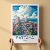 Pattaya Poster - Thailand Wall Art - Coastal Cityscape View Wall Decor