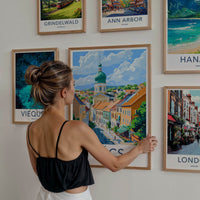 Pecs Poster - Hungary Framed Print - Vibrant Townscape Dome Framed Decor