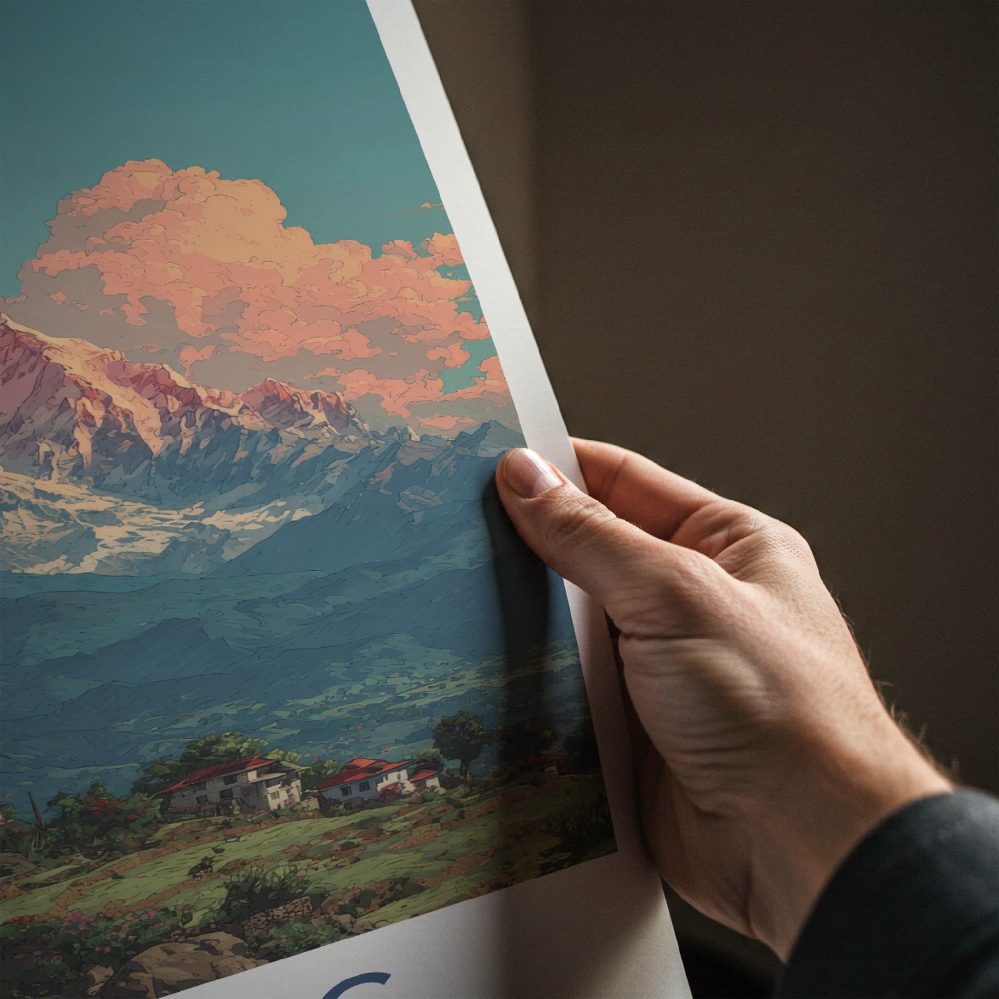 Pelling Poster - India Sikkim Mountain Home Decor