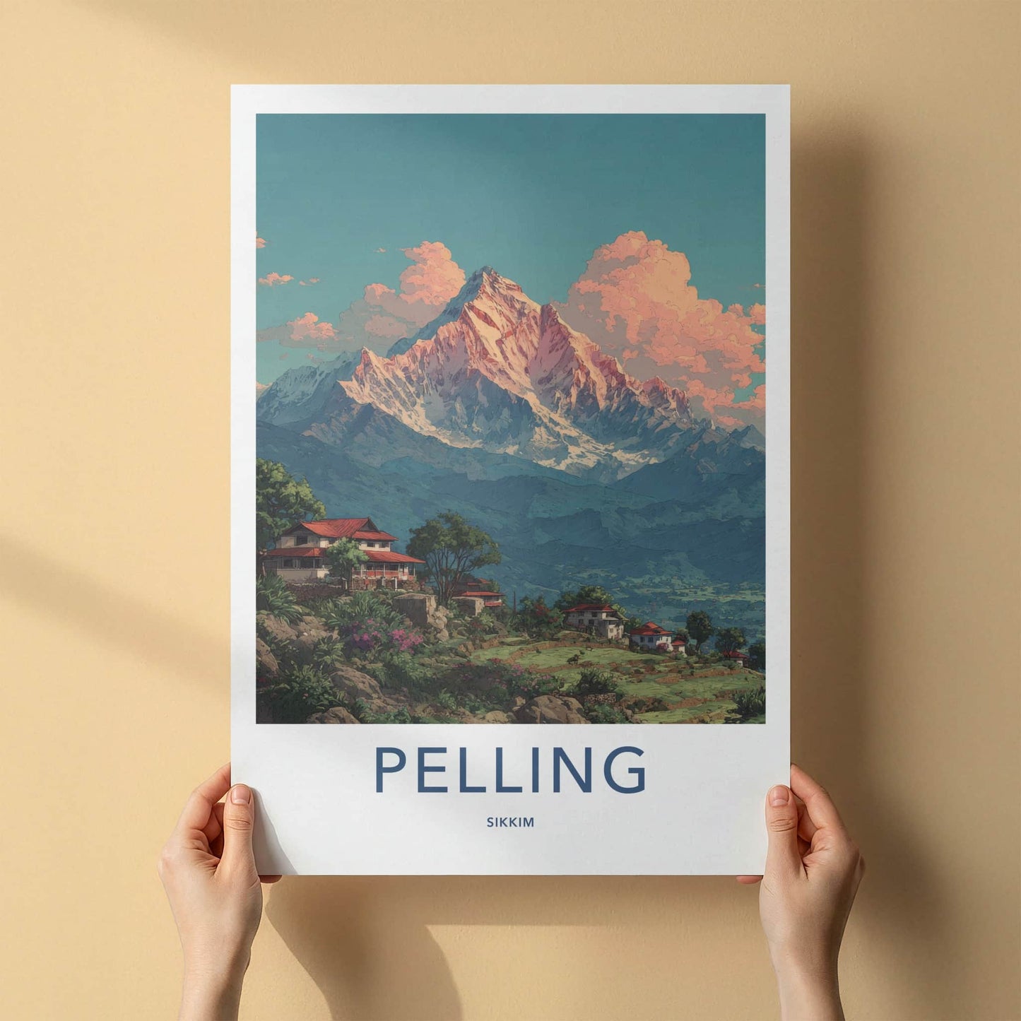 Pelling Poster - India Sikkim Mountain Home Decor