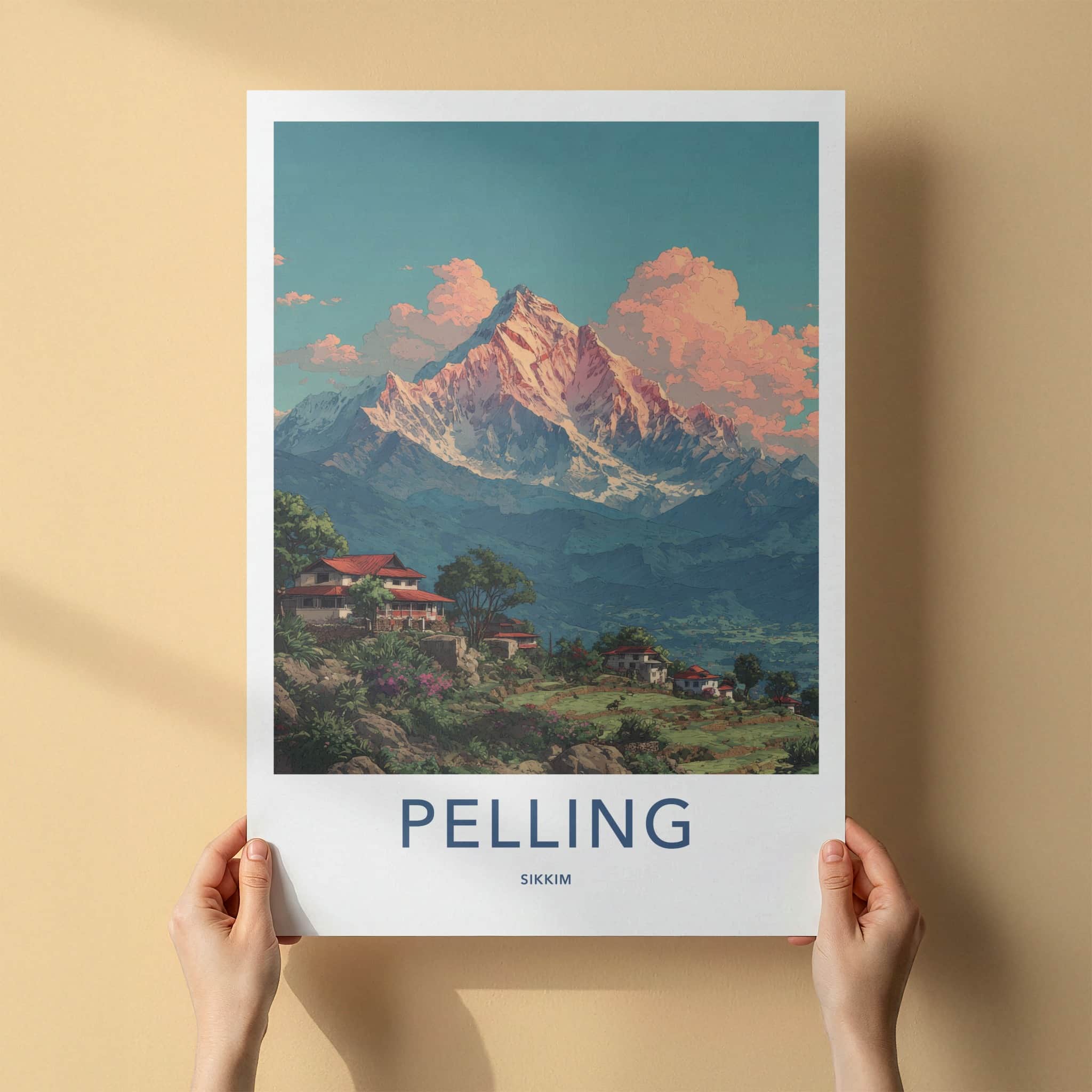 Pelling Poster - India Sikkim Mountain Home Decor