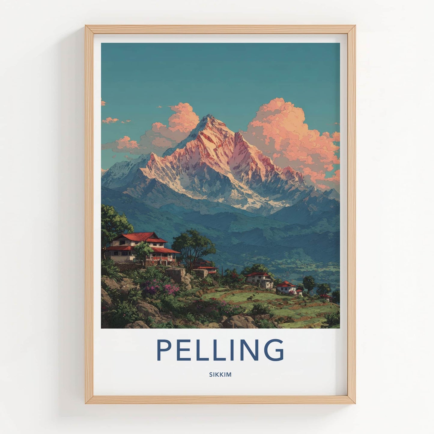 Pelling Poster - India Sikkim Mountain Home Decor