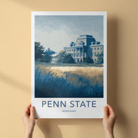 Penn State Poster - Pennsylvania Art Print - Historic Campus Building Home Decor