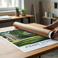 Penn State Poster - Pennsylvania Art Print - Shaded Campus Lawn Wall Decor