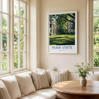 Penn State Poster - Pennsylvania Art Print - Shaded Campus Lawn Wall Decor