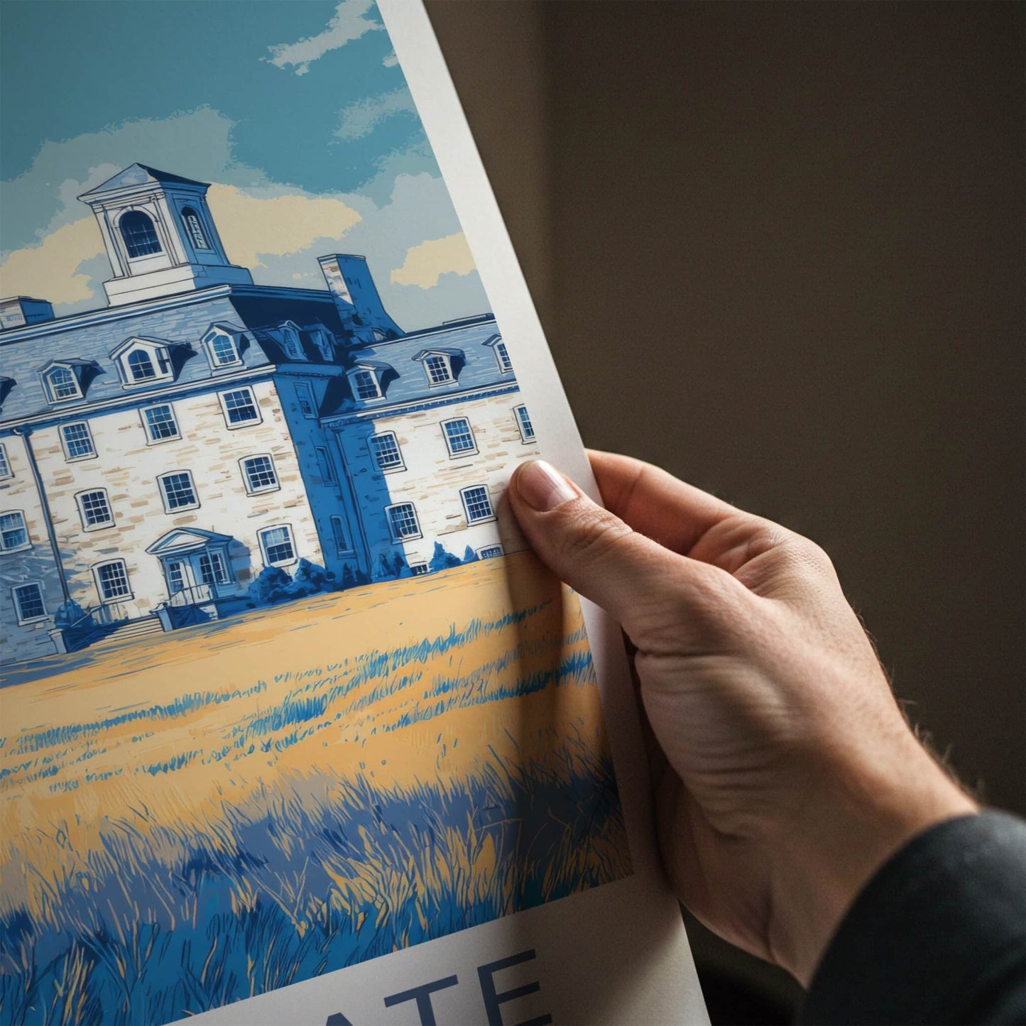Penn State Poster - Pennsylvania Travel Art - University Building Trees Home Decor
