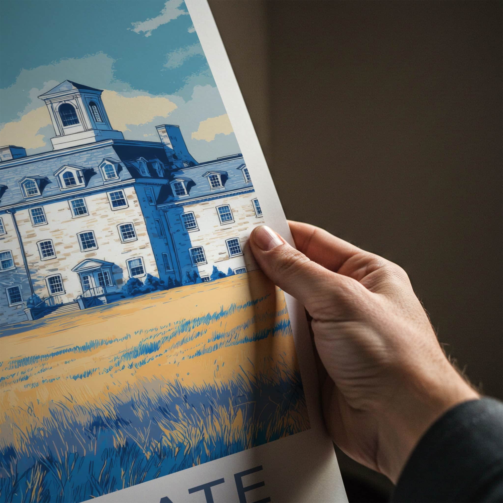 Penn State Poster - Pennsylvania Travel Art - University Building Trees Home Decor