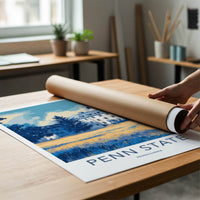 Penn State Poster - Pennsylvania Travel Art - University Building Trees Home Decor