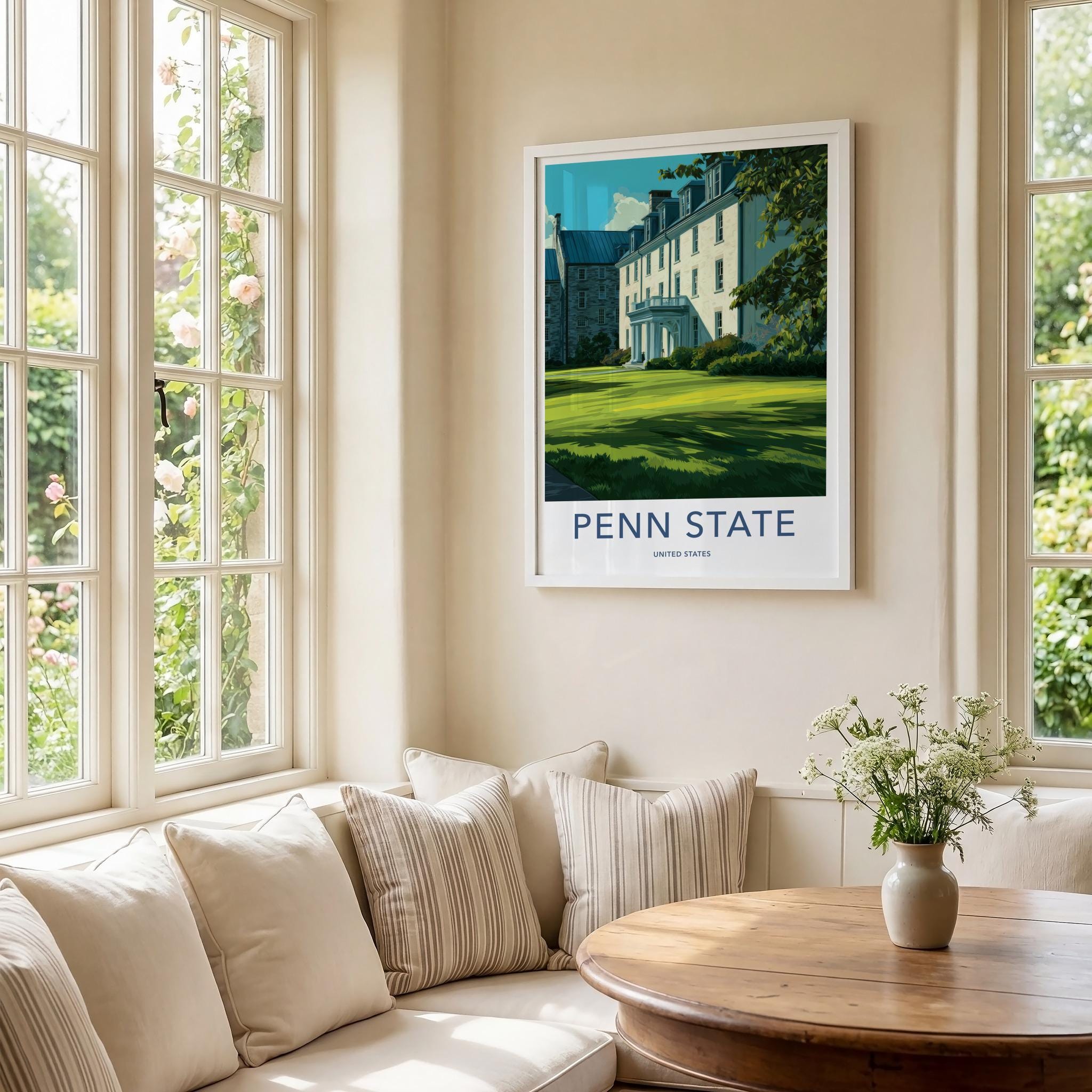 Penn State Poster - Pennsylvania Wall Art - Historic Campus Green Home Decor