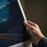PENNSYLVANIA Poster - Pennsylvania Travel Print - Moonlit Train Journey Home Decor