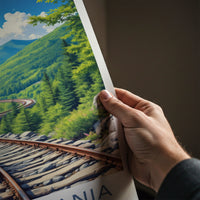Pennsylvania Poster - Pennsylvania Travel Print - Scenic Mountain Tracks Wall Decor