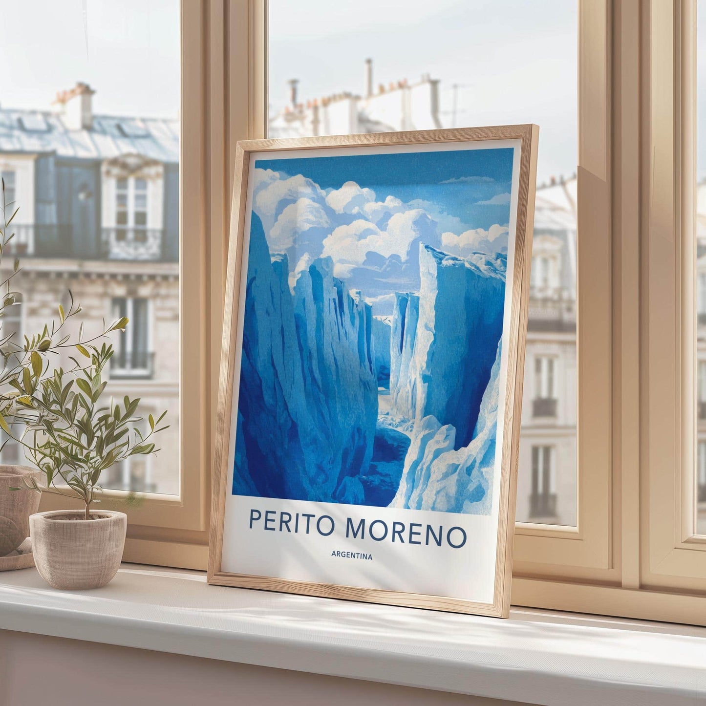 PERITO MORENO Poster - Argentina Travel Art - Blue Glacier Passage Home Decor