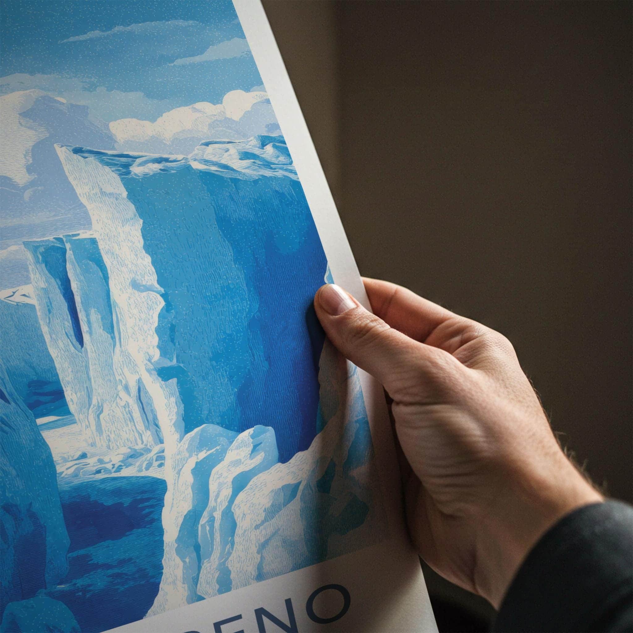 PERITO MORENO Poster - Argentina Travel Art - Blue Glacier Passage Home Decor
