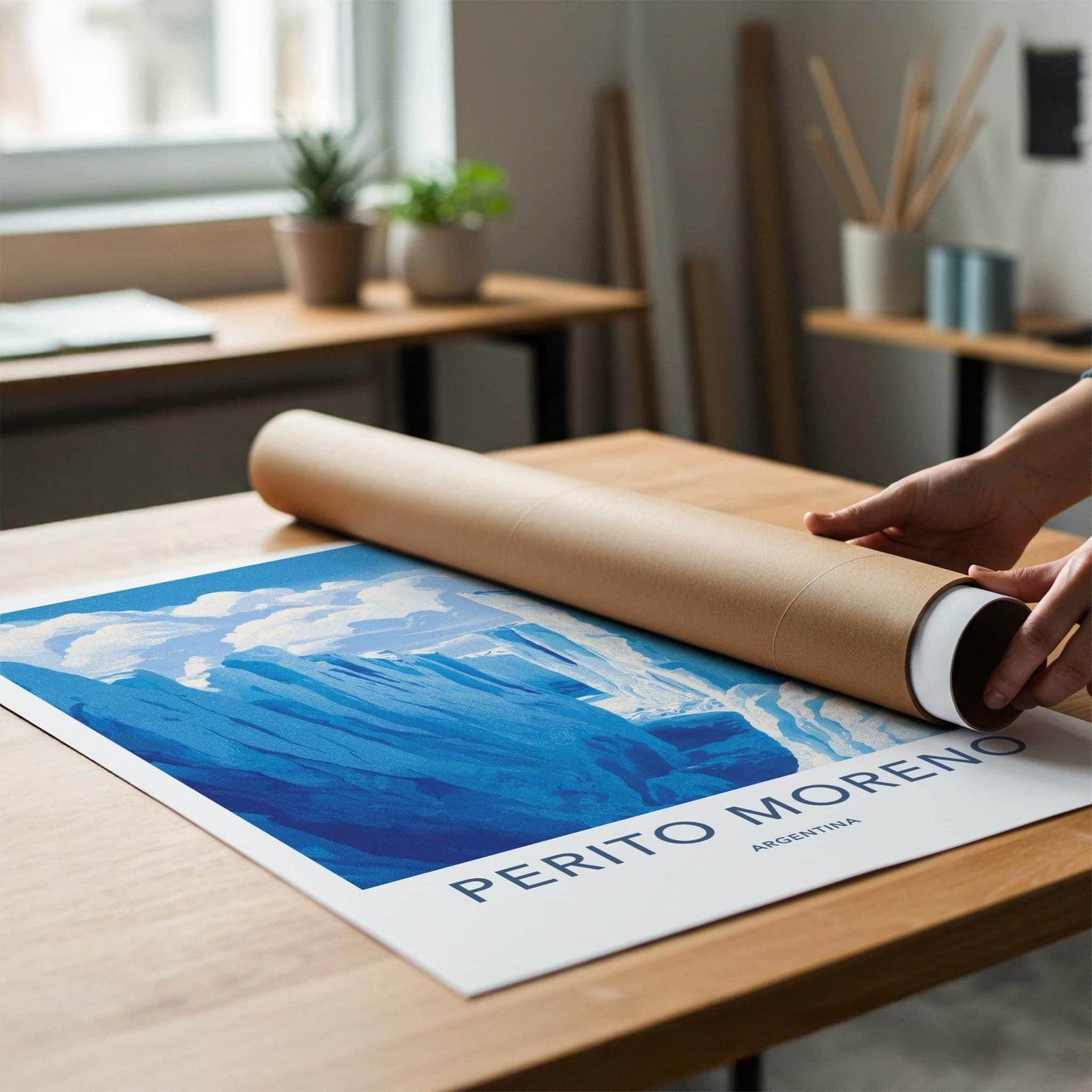 PERITO MORENO Poster - Argentina Travel Art - Blue Glacier Passage Home Decor