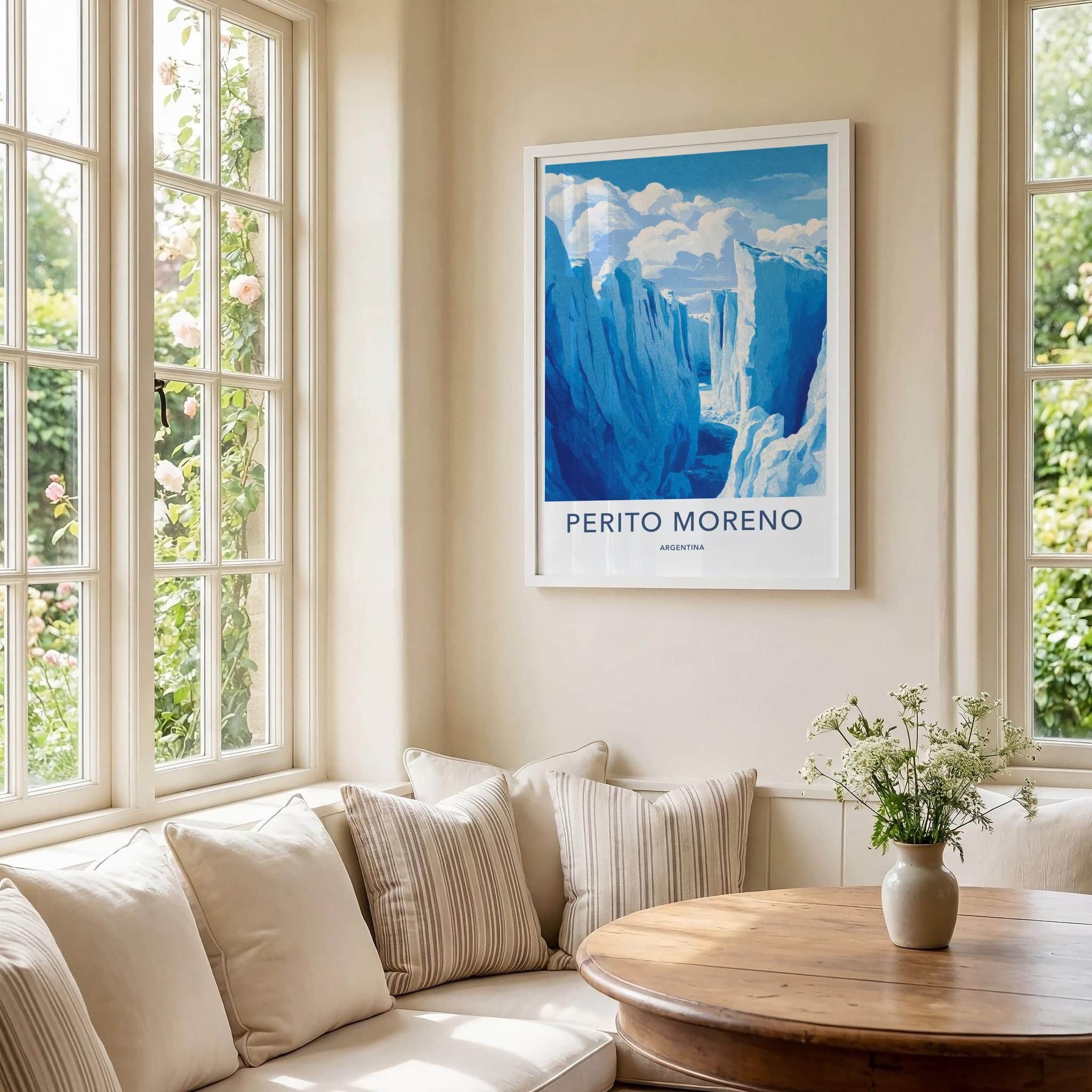 PERITO MORENO Poster - Argentina Travel Art - Blue Glacier Passage Home Decor