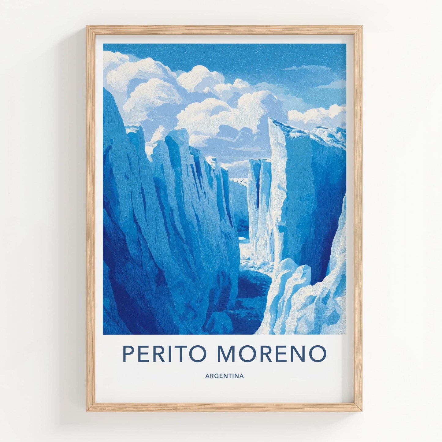 PERITO MORENO Poster - Argentina Travel Art - Blue Glacier Passage Home Decor