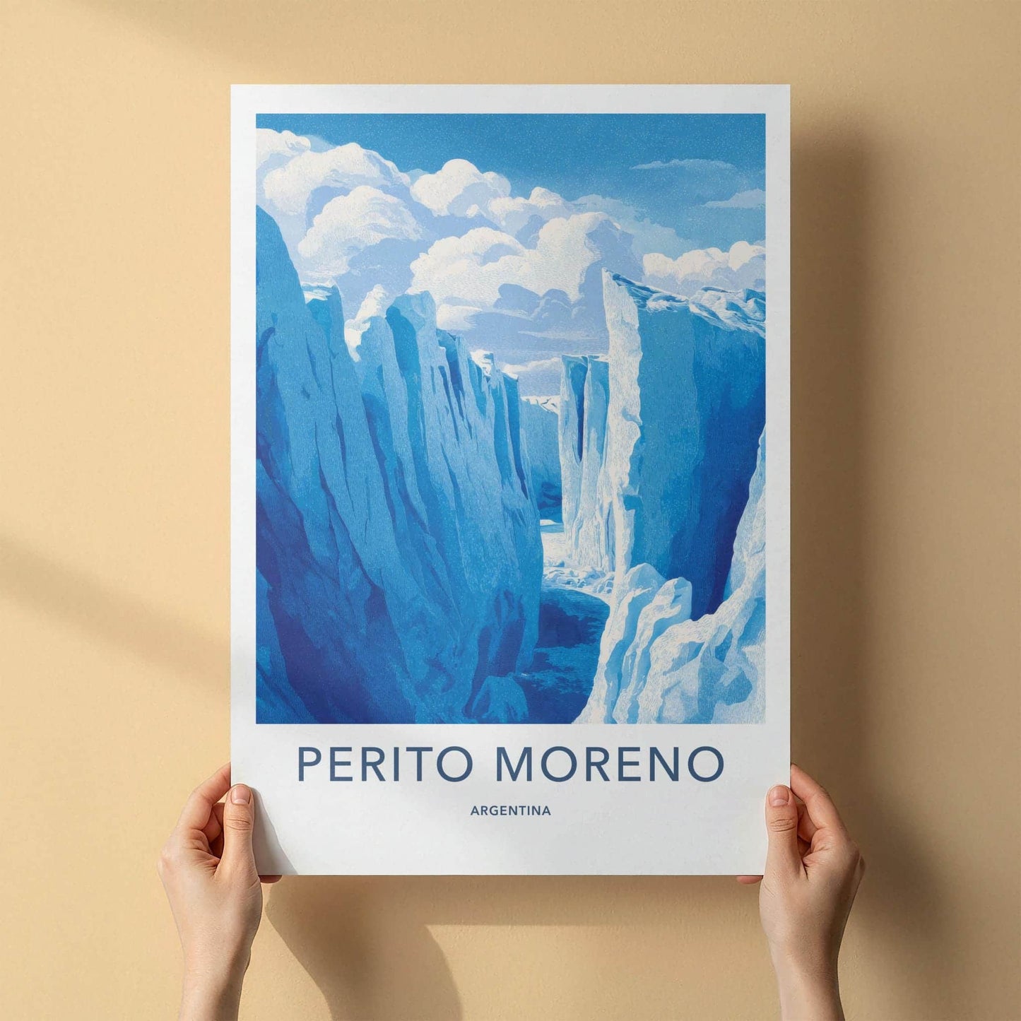 PERITO MORENO Poster - Argentina Travel Art - Blue Glacier Passage Home Decor