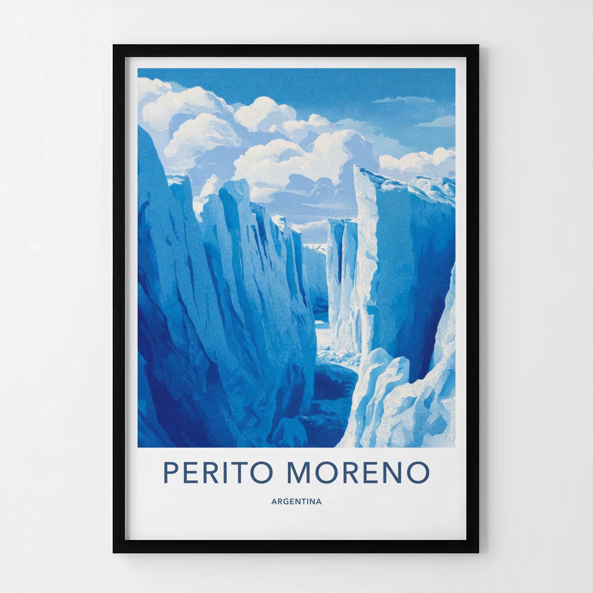 PERITO MORENO Poster - Argentina Travel Art - Blue Glacier Passage Home Decor