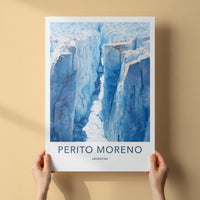 Perito Moreno Poster - Argentina Travel Art - Deep Blue Crevasse Home Decor