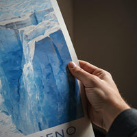 Perito Moreno Poster - Argentina Travel Art - Deep Blue Crevasse Home Decor