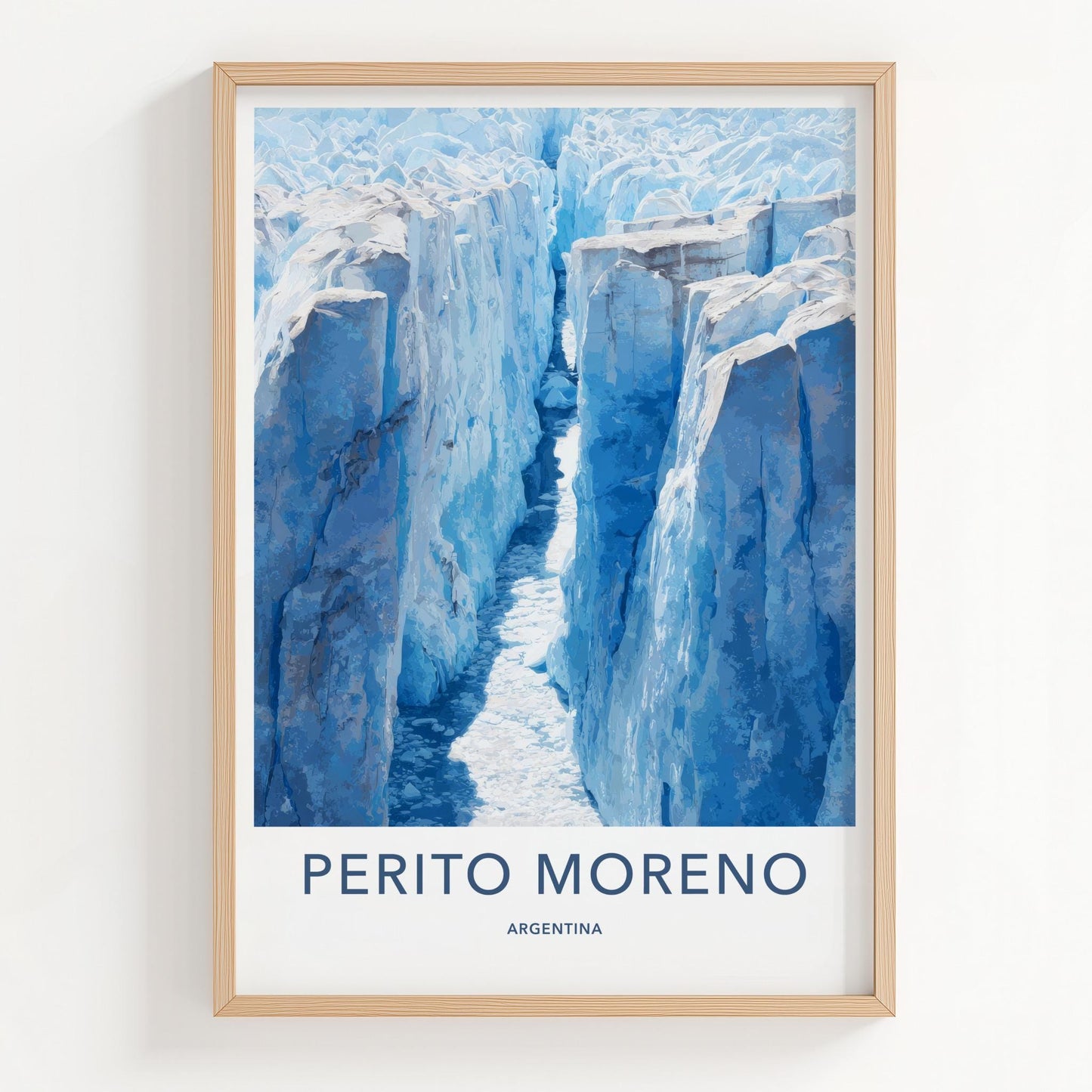 Perito Moreno Poster - Argentina Travel Art - Deep Blue Crevasse Home Decor