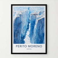 Perito Moreno Poster - Argentina Travel Art - Deep Blue Crevasse Home Decor