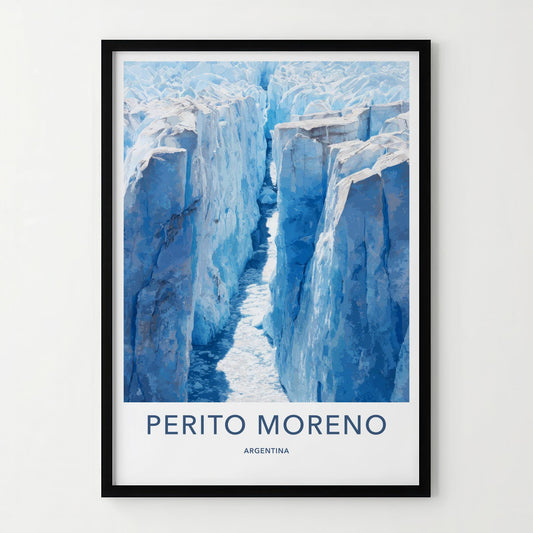 Perito Moreno Poster - Argentina Travel Art - Deep Blue Crevasse Home Decor
