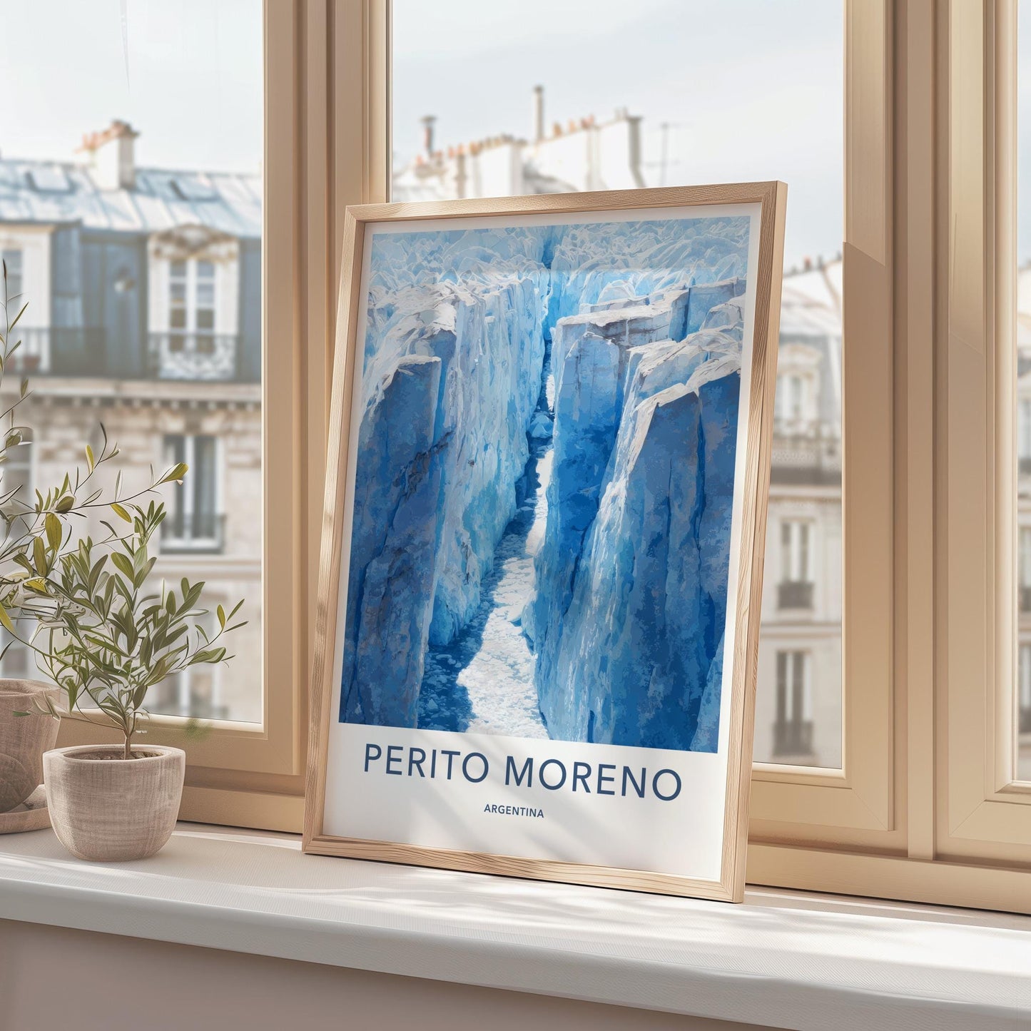 Perito Moreno Poster - Argentina Travel Art - Deep Blue Crevasse Home Decor
