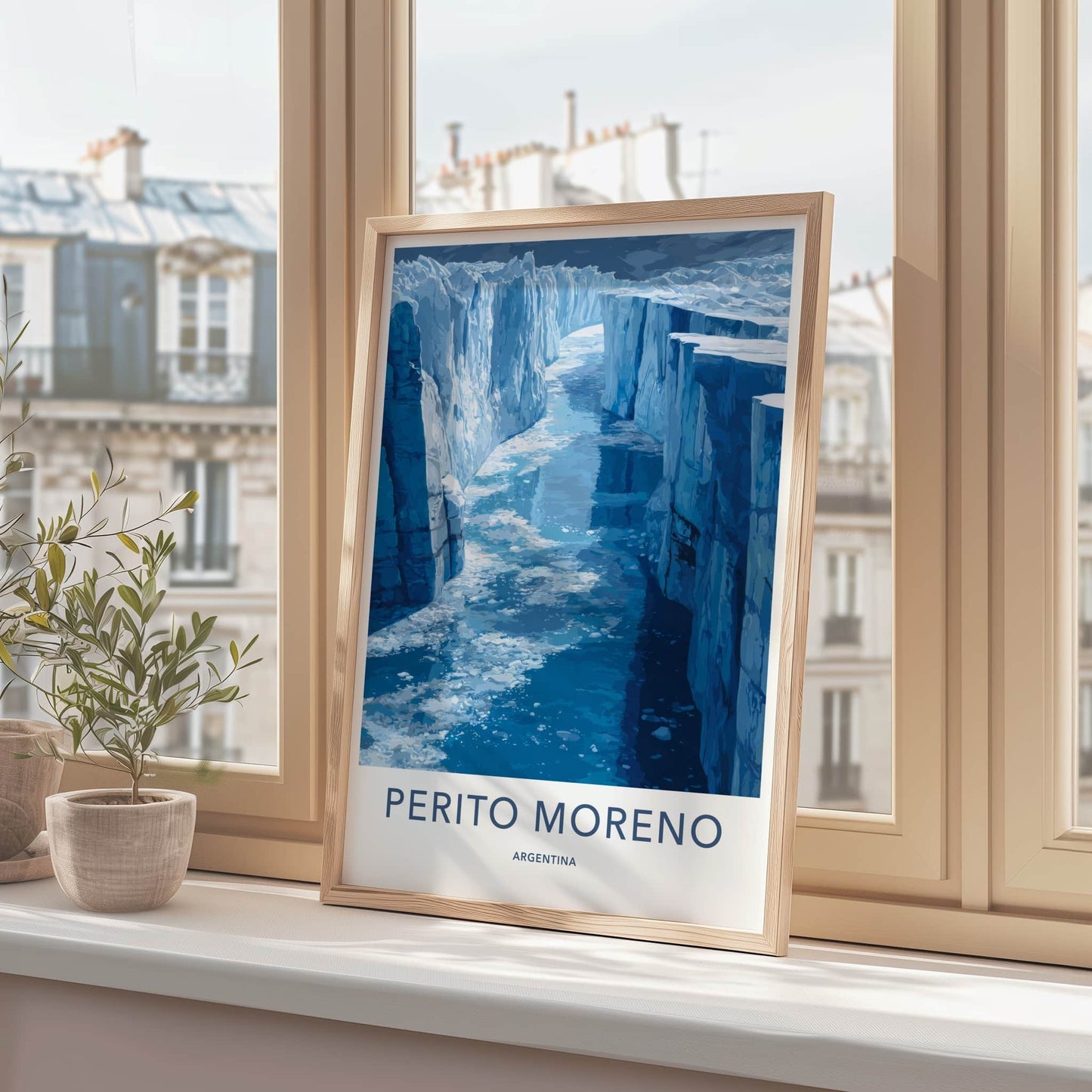 Perito Moreno Poster - Argentina Travel Art - Icy Water Chasm Home Decor