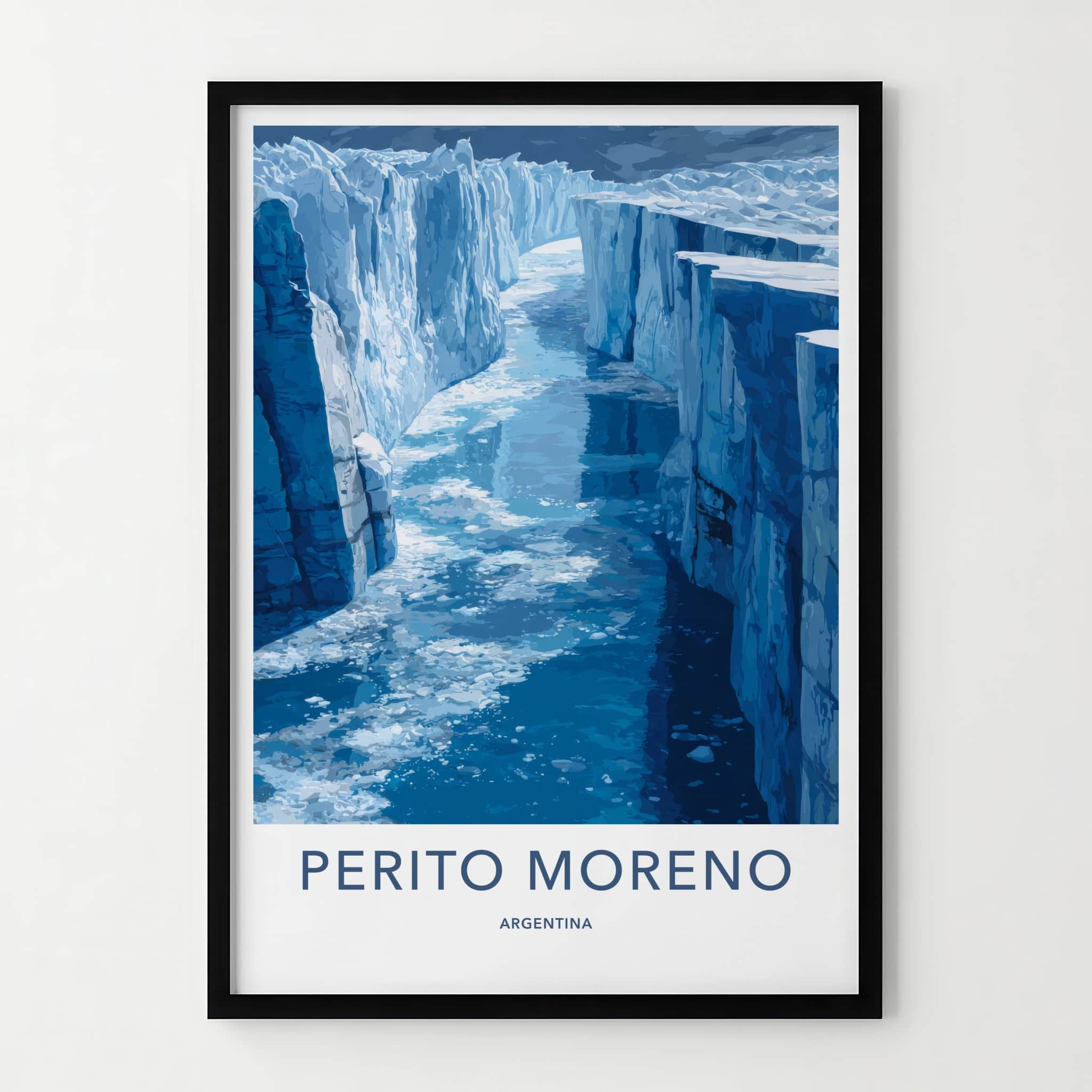 Perito Moreno Poster - Argentina Travel Art - Icy Water Chasm Home Decor