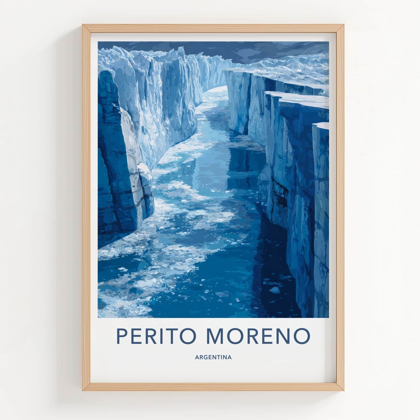 Perito Moreno Poster - Argentina Travel Art - Icy Water Chasm Home Decor