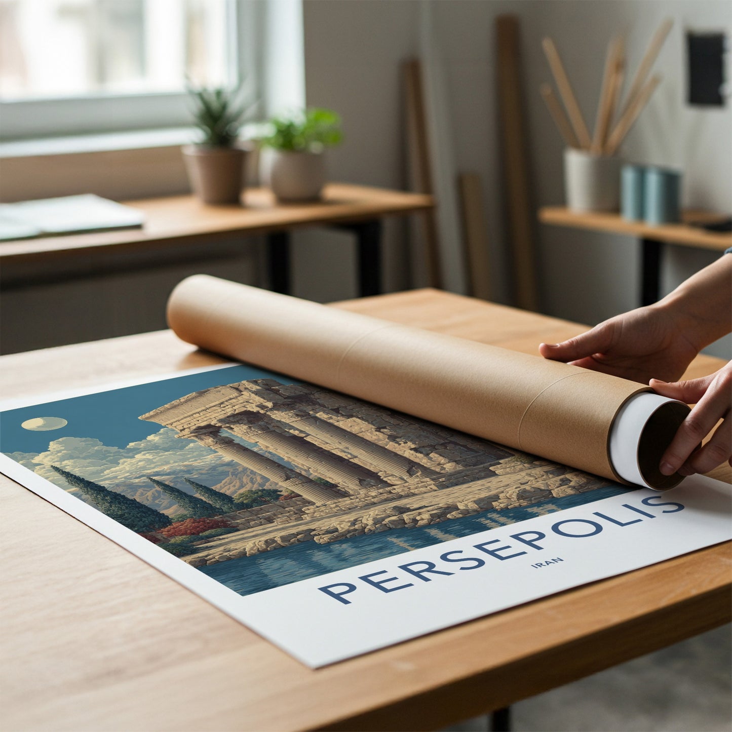 Persepolis Poster Iran Ancient Columns Lake Gallery Art