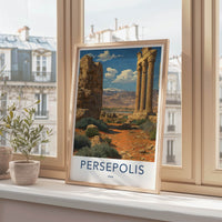 Persepolis Poster - Iran Framed Art - Ancient Ruins Columns Wall Decor