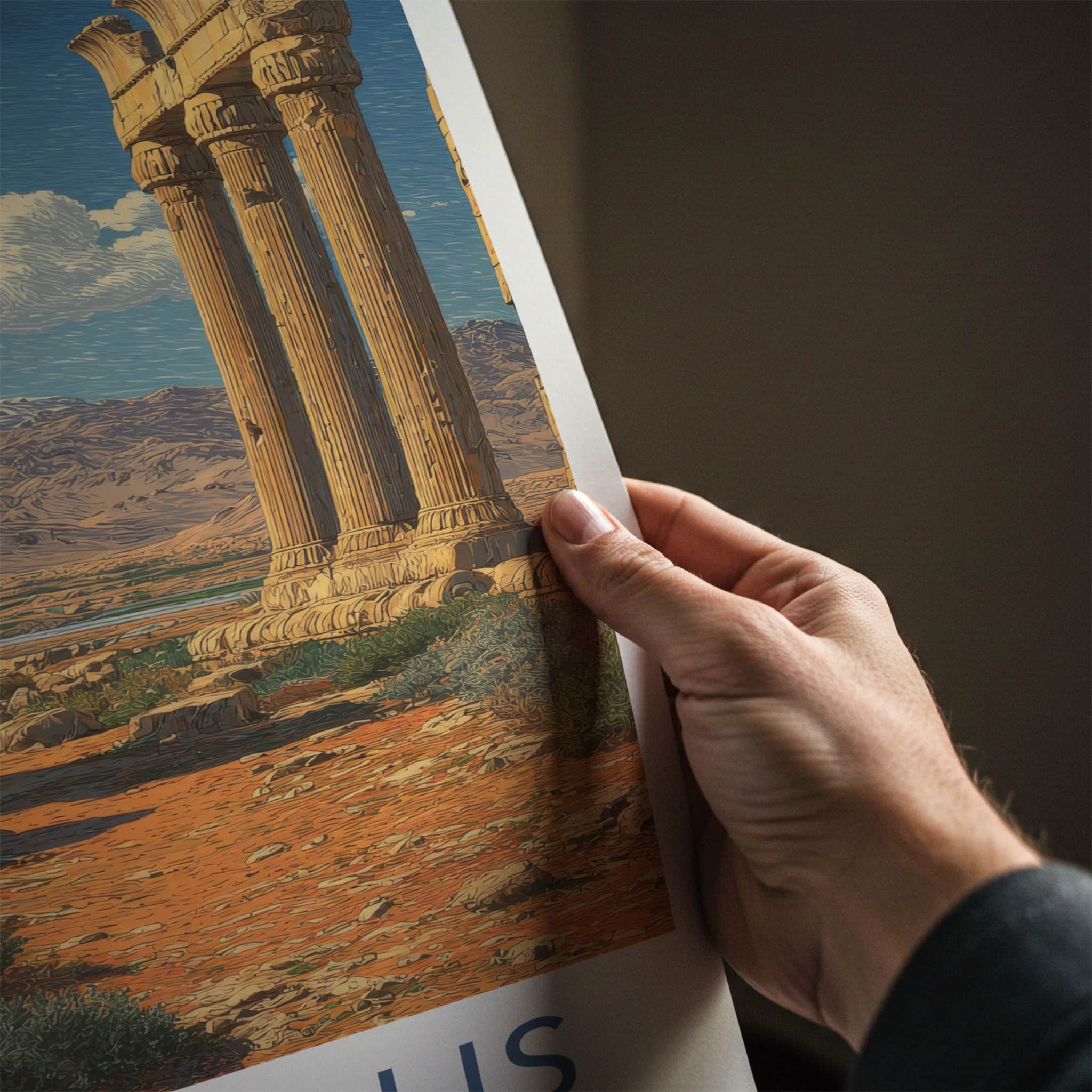 Persepolis Poster - Iran Framed Art - Ancient Ruins Columns Wall Decor