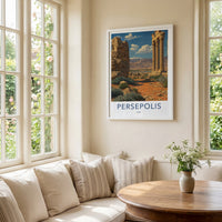 Persepolis Poster - Iran Framed Art - Ancient Ruins Columns Wall Decor