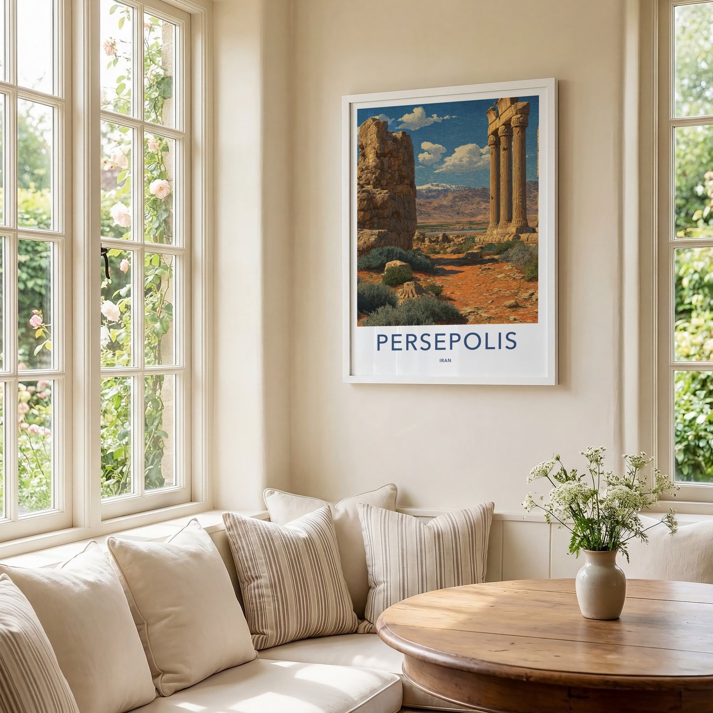 Persepolis Poster - Iran Framed Art - Ancient Ruins Columns Wall Decor